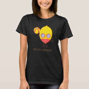 Hallo Sommer Niedlich Lemon Sonnenbrille Urlaub St T-Shirt