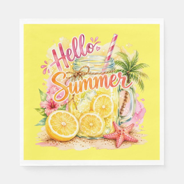 "Hallo Sommer" Papier Serviette (Vorderseite)