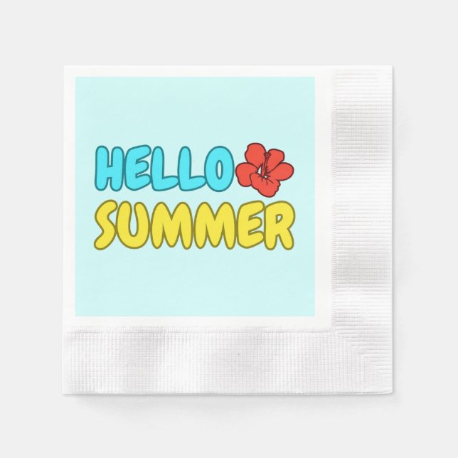 Hallo Sommer-Papier-Tischdecken Serviette (Vorderseite)
