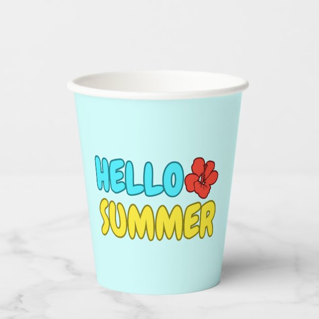 Hallo Sommer-Papierbecher Pappbecher (Vorderseite)