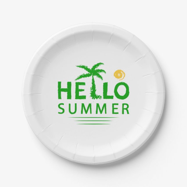 Hallo Sommer Pappteller (Vorderseite)