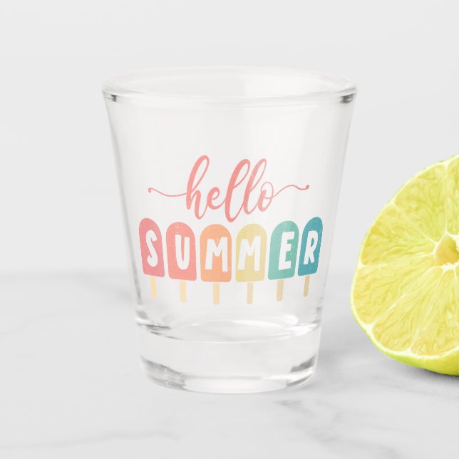 Hallo Sommer Pastel Popsicles Schnapsglas (Vorderseite)