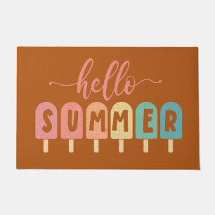 Hallo Sommer Pastel Rainbow Popsicles Cooler Fußmatte