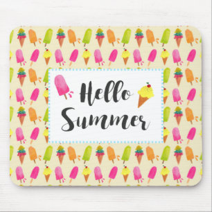 Hallo Sommer Popsicles und Ice Creme Mousepad