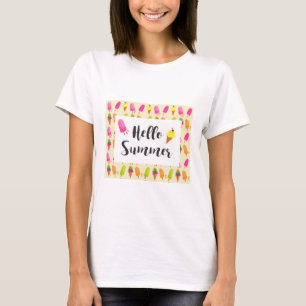 Hallo Sommer Popsicles und Ice Creme T-Shirt