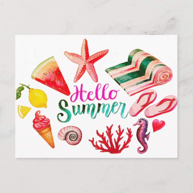 Hallo Sommer Postkarte (Vorderseite)