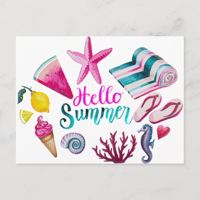 Hallo Sommer Postkarte (Vorderseite)
