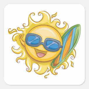 Hallo Sommer Quadratischer Aufkleber