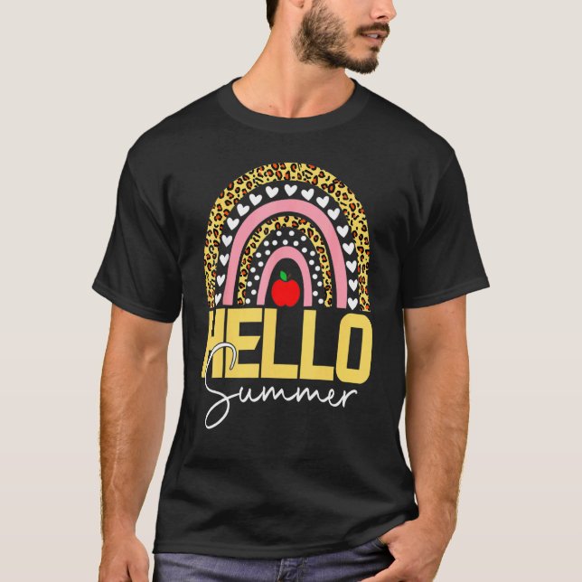 Hallo Sommer Rainbow Leopard 2 T-Shirt (Vorderseite)