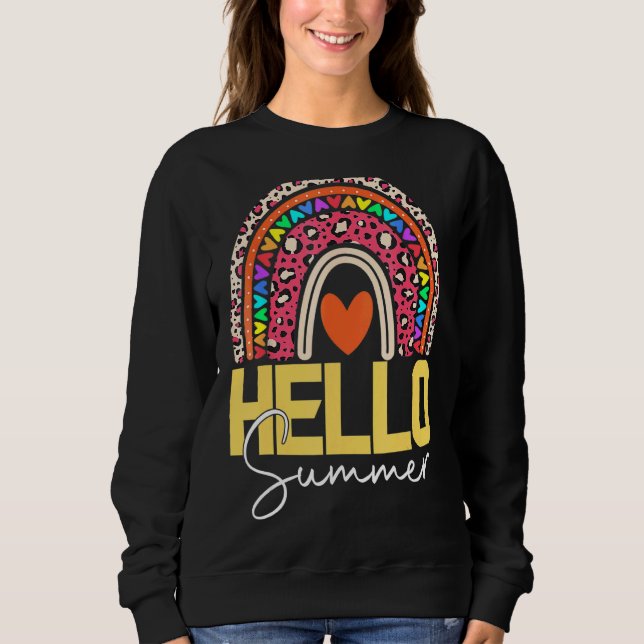 Hallo Sommer Rainbow Leopard 8 Sweatshirt (Vorderseite)