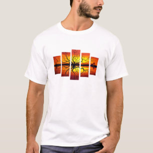 Hallo Sommer Retro Palmenbaum Sonnenuntergang Graf T-Shirt