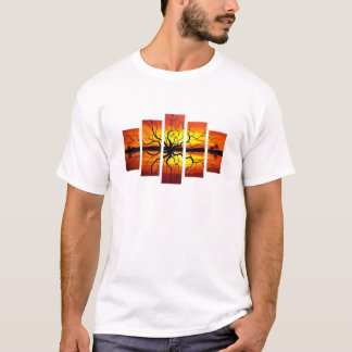 Hallo Sommer Retro Palmenbaum Sonnenuntergang Graf T-Shirt