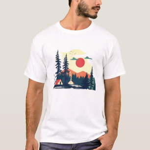 Hallo Sommer Retro Palmenbaum Sonnenuntergang Graf T-Shirt