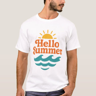 Hallo Sommer Retro T-Shirt – Vintage Strand Vibes