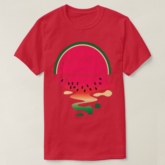 Hallo Sommer Rote Wassermelone Tropisches Obst Gem T-Shirt (Design vorne)