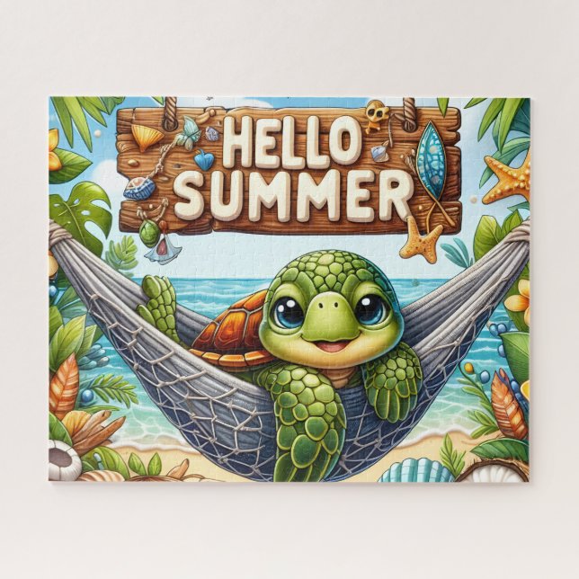 Hallo Sommer-Schildkröte Puzzle (Horizontal)