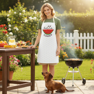 Hallo Sommer Schürze mit Watermelon