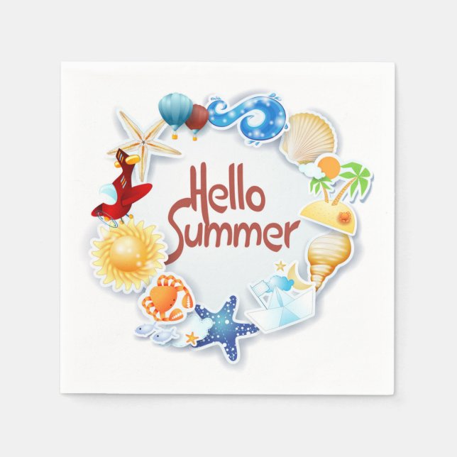 Hallo Sommer Serviette (Vorderseite)