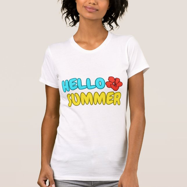Hallo Sommer Slim Fit T-Shirt (Vorderseite)