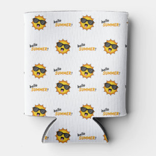 Hallo Sommer Sonne mit Sonnenbrille Dosenkühler