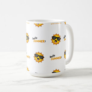 Hallo Sommer Sonne mit Sonnenbrille Kaffeetasse