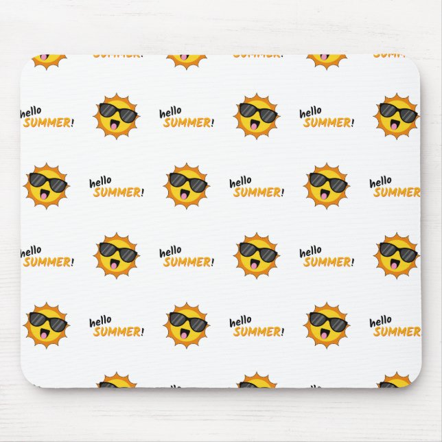Hallo Sommer Sonne mit Sonnenbrille Mousepad (Vorne)