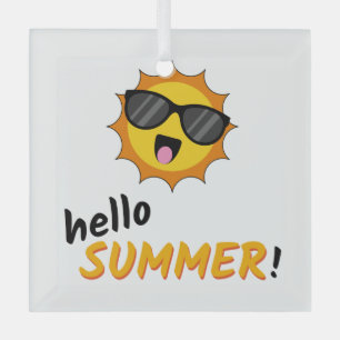 Hallo Sommer Sonne mit Sonnenbrille Ornament Aus Glas