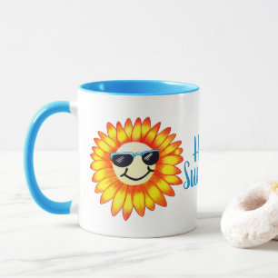 Hallo Sommer-Sonnenbrille-Sonnenblume Tasse