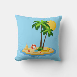 Hallo Sommer Sonnenschein Retro-Kreis Vintage-Stra Kissen