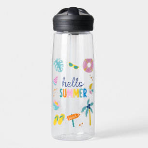 Hallo Sommer Strand Spaß Retro Design Trinkflasche