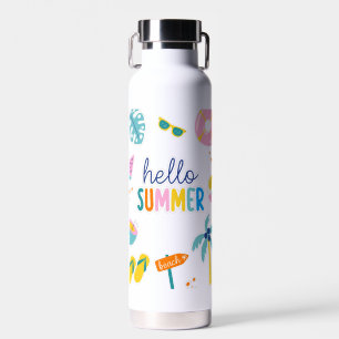 Hallo Sommer Strand Spaß Retro Design Trinkflasche