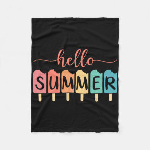 Hallo Sommer Strand Urlaub Eiscreme Liebhaber Pops Fleecedecke