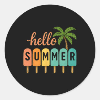 Hallo Sommer Strandurlaub Eiscreme Popsicle Gif Runder Aufkleber