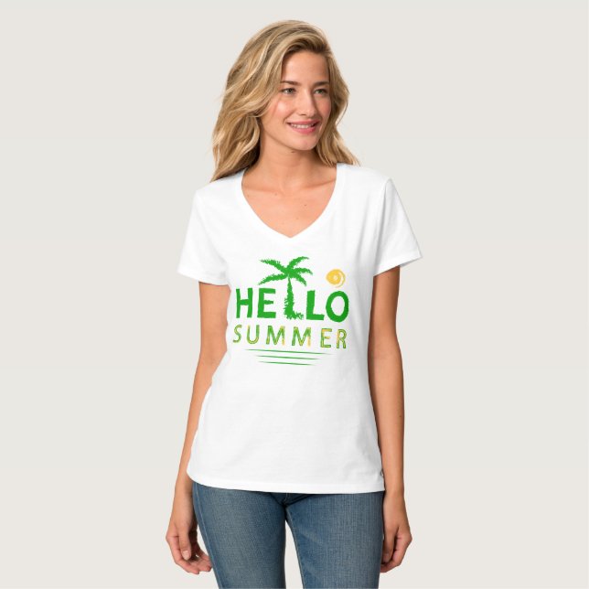 Hallo Sommer T-Shirt (Vorderseite Vollansicht)