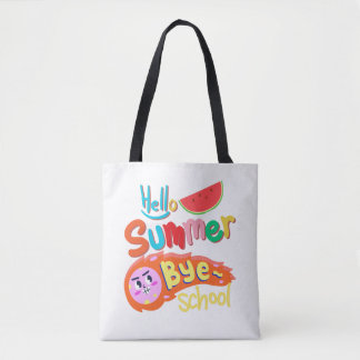 Hallo Sommer Tschüss Schule Tragetasche Kunst