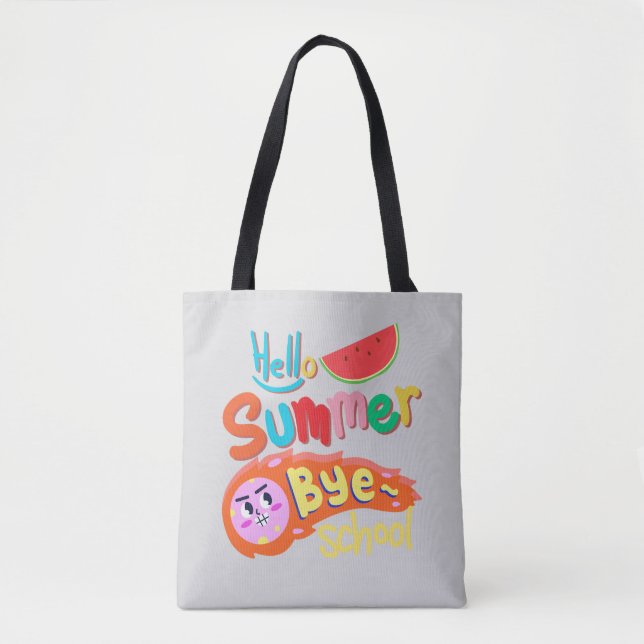 Hallo Sommer Tschüss Schule Tragetasche Kunst (Vorderseite)