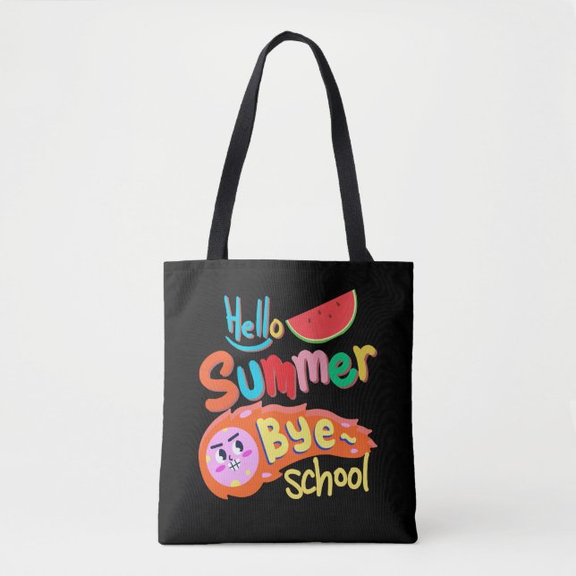 Hallo Sommer Tschüss Schule Tragetasche Kunst (Vorderseite)