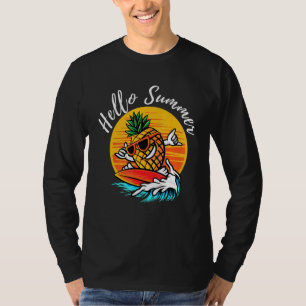 Hallo Sommer Überleben Coole Ananas Aloha Strände T-Shirt