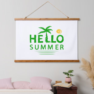 Hallo Sommer Wandteppich Mit Holzrahmen
