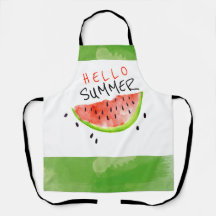 Hallo Sommer Wasserfarbe Watermelon Grün Weiß