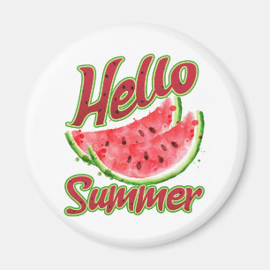 Hallo Sommer Watercolor Watermelone Design Magnet