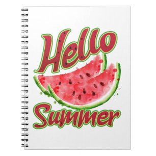 Hallo Sommer Watercolor Watermelone Design Notizblock