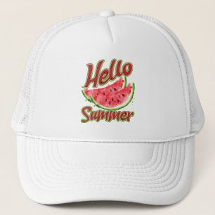 Hallo Sommer Watercolor Watermelone Design Truckerkappe