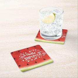 Hallo Sommer Watermelone Rechteckiger Pappuntersetzer