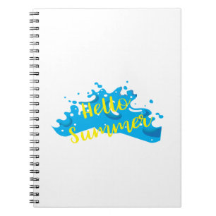 Hallo Sommer, Waves Graphic, Cool White Notizblock