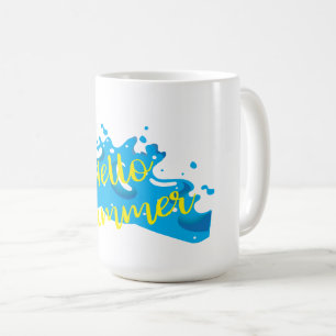 Hallo Sommer, Waves Graphic, Cool White Tasse