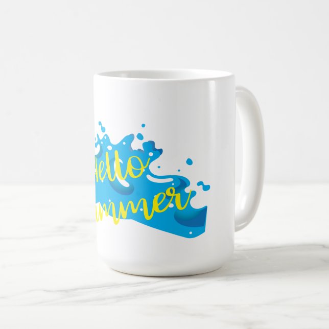 Hallo Sommer, Waves Graphic, Cool White Tasse (VorderseiteRechts)