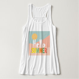 Hallo Sommer Weiß niedliche farbige Text-basierte Tank Top