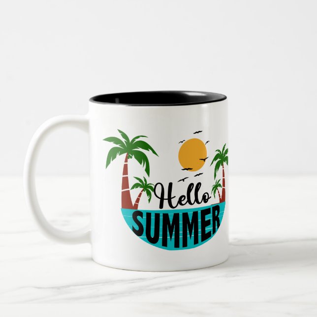 Hallo Sommer Zweifarbige Tasse (Links)