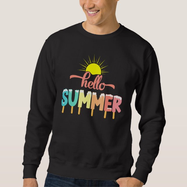 Hallo Sommerferien Ice Lolly Ice Sweatshirt (Vorderseite)